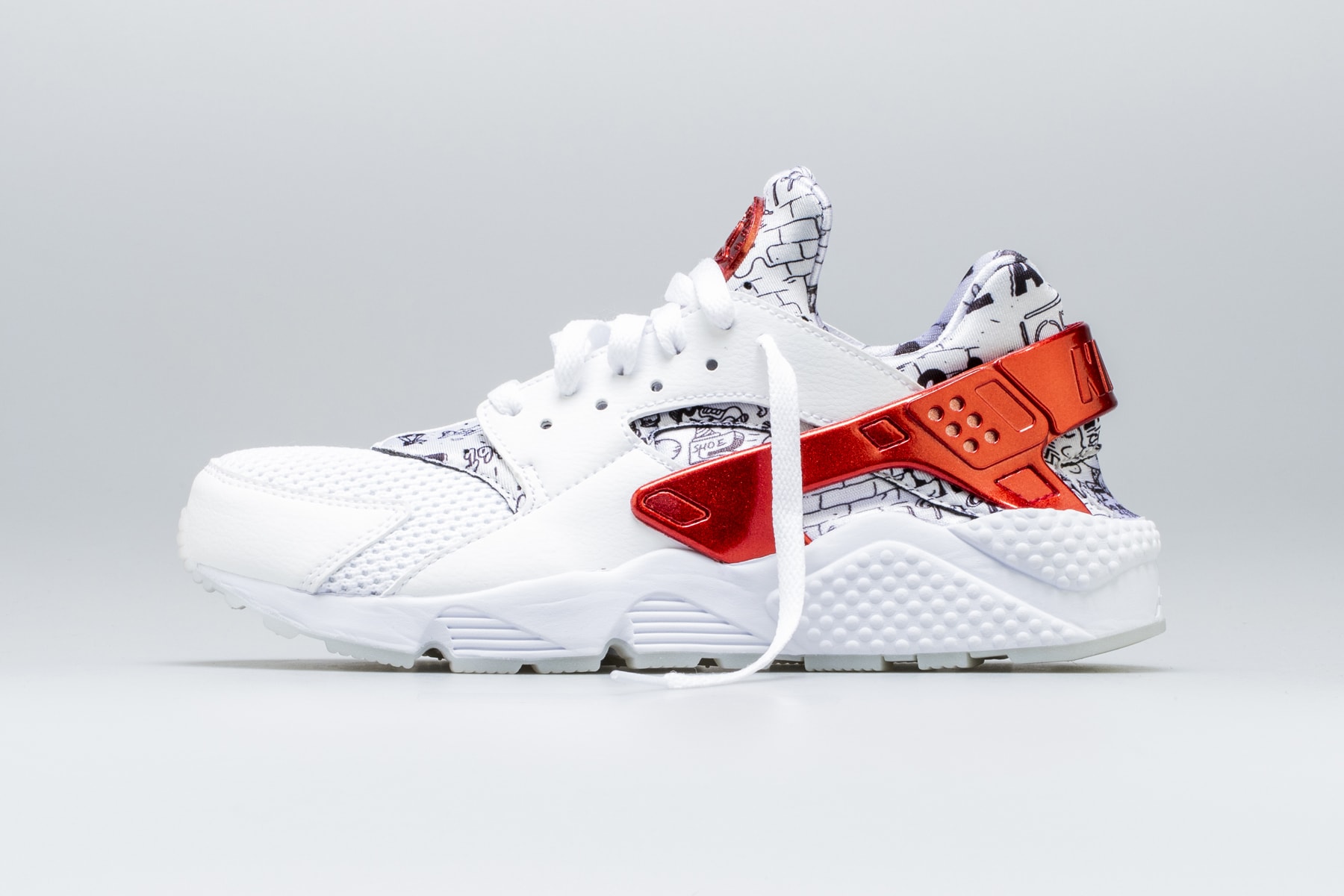 Shoe Palace Nike Air Huarache Release Date info price purchase 25th Anniversary White University Red Platinum colorway Joonbug July 28