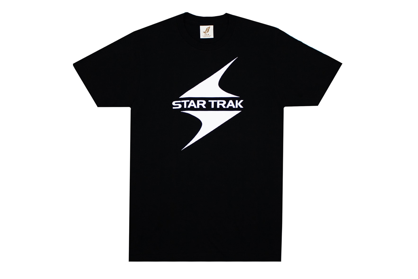star trak billionaire boys club collaboration collection black short sleeve tee shirt white logo