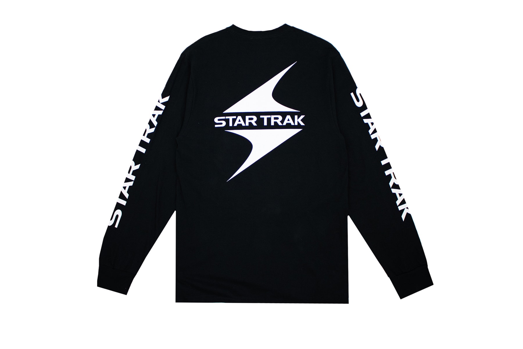 star trak billionaire boys club collaboration collection white long sleeve tee shirt black logo