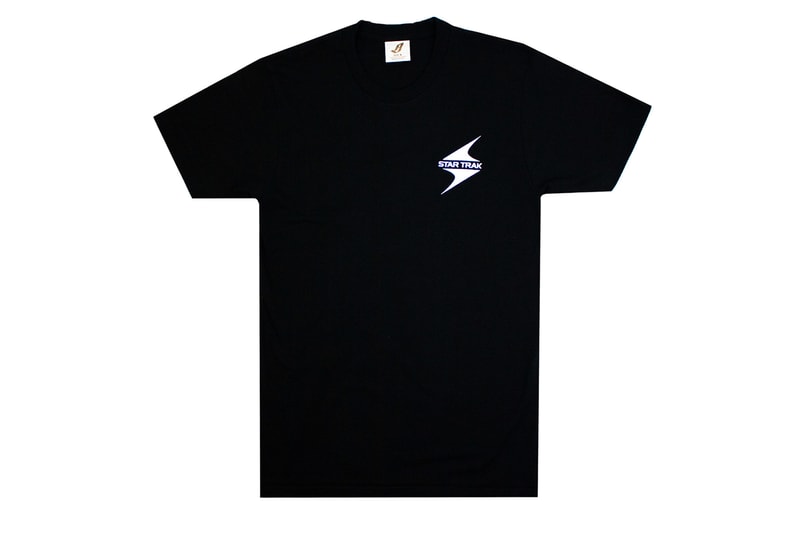 star trak billionaire boys club collaboration collection white short sleeve tee shirt black logo