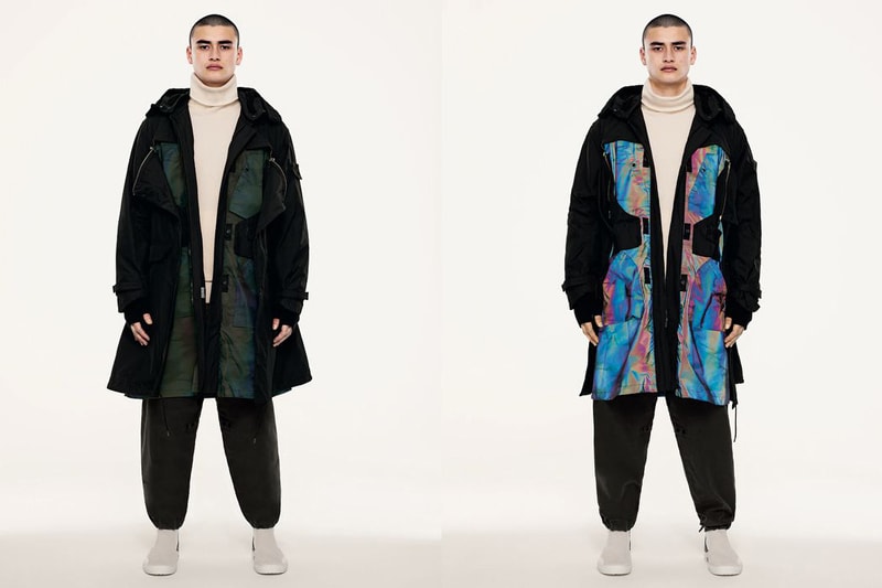 Stone Island Shadow Project 10 Year Anniversary Collection Jackets Vest iridescent Pink Scarf Chelsea Boot Shoes