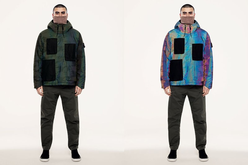 Stone Island Shadow Project 10 Year Anniversary Collection Jackets Vest iridescent Pink Scarf Chelsea Boot Shoes