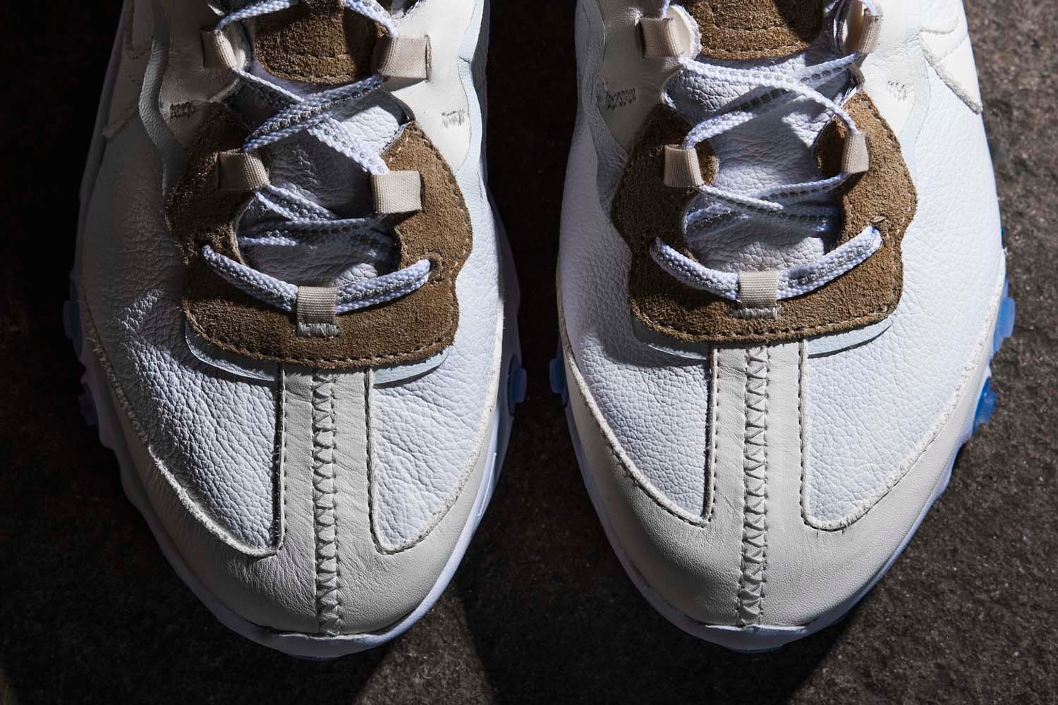 The Shoe Surgeon Nike React 87 Leather Custom Dominic Chambrone Custom Sneakers suede grain july 14 2018 drop release date