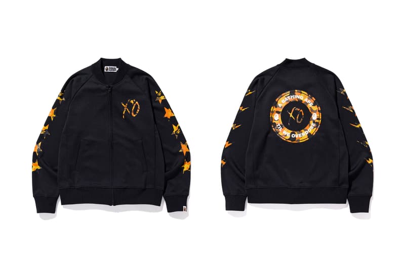 the weeknd a bathing ape bape x xo bomber jacket