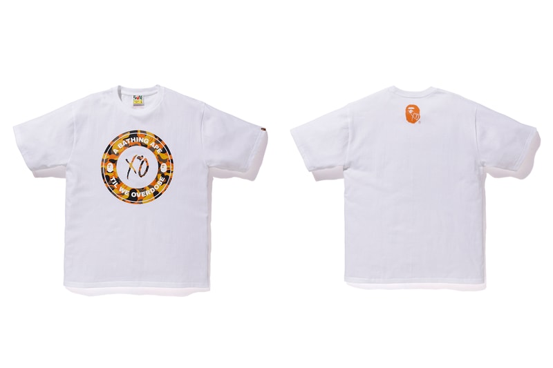 the weeknd a bathing ape bape x xo white t shirt