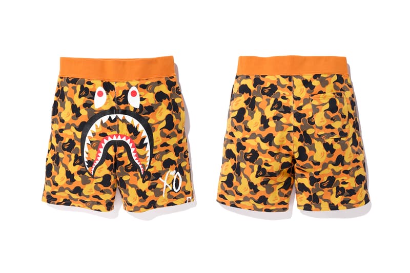 the weeknd a bathing ape bape x xo camo shorts