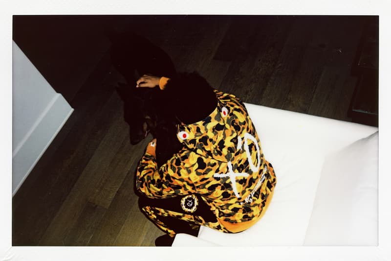 the weeknd bape collaboration collection lookbook august 4 2018 xo logo back shark hoodie camouflage