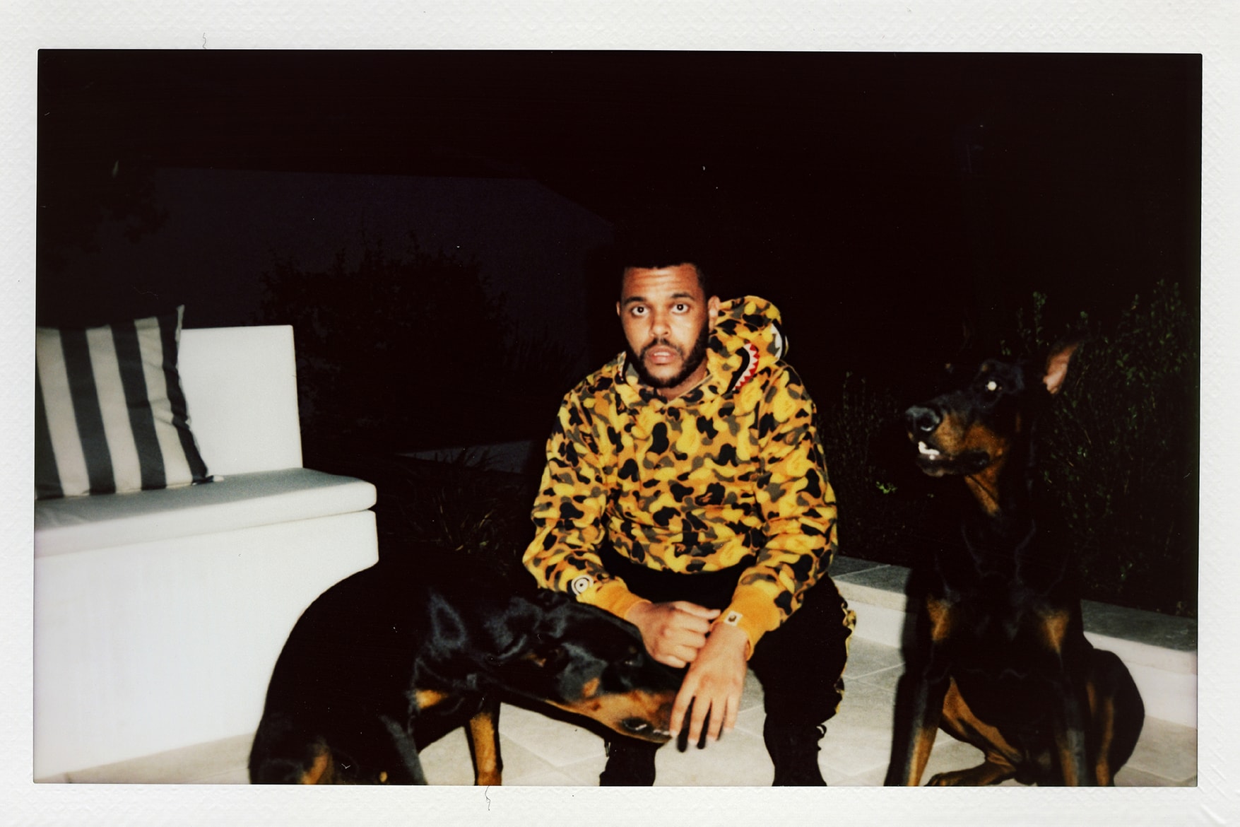 the weeknd bape collaboration collection lookbook august 4 2018 hoodie pants camouflage ape head
