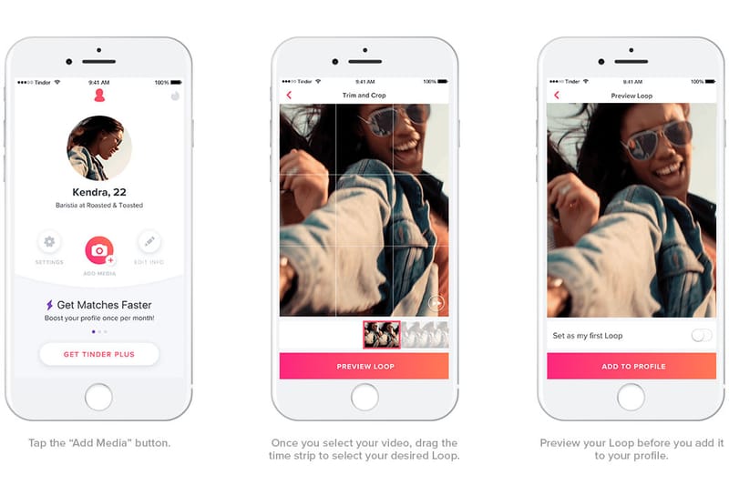 Tinder's New "Loops" Feature Enhances Users' Profile Pictures