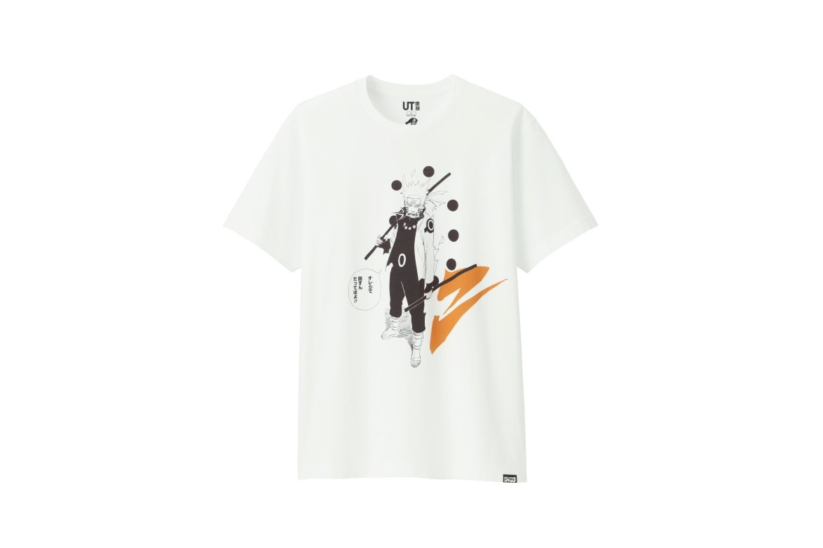shonen jump uniqlo ut graphic tee shirt collaboration final black naruto print orange white older adult