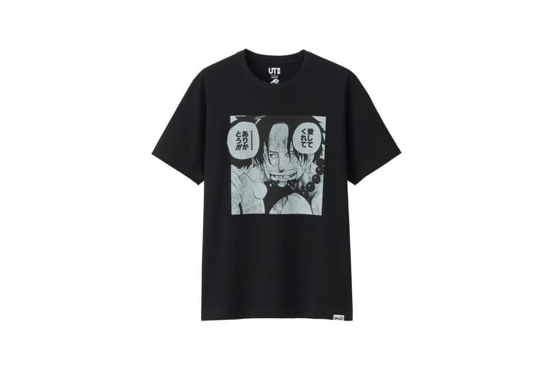 shonen jump uniqlo ut graphic tee shirt collaboration final black shanks thank you white print manga