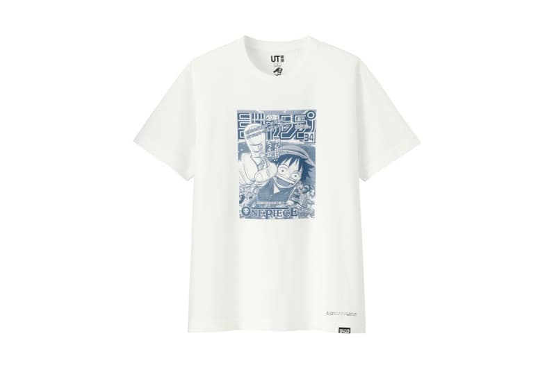 shonen jump uniqlo ut graphic tee shirt collaboration final white splash page manga print blue