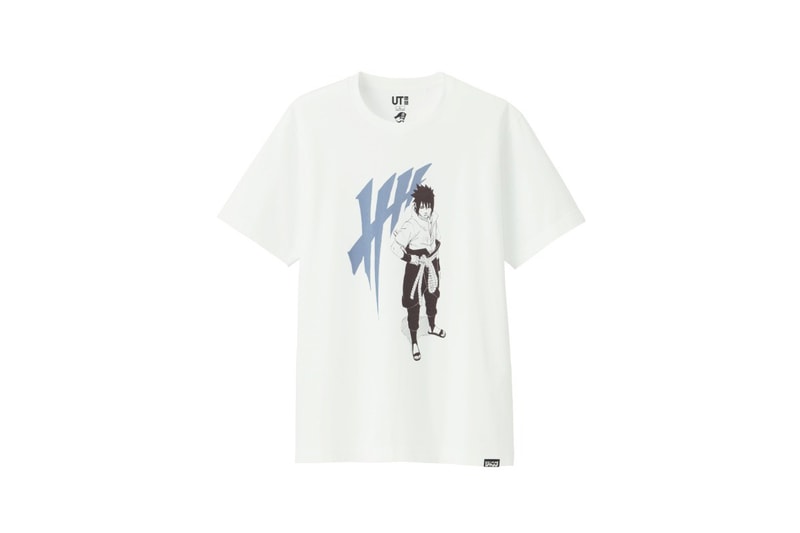 shonen jump uniqlo ut graphic tee shirt collaboration final black sasuke naruto blue print white older adult