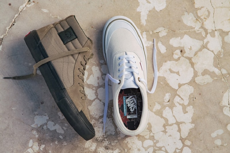 Vans BMX Dakota Roche For The Search Collection sk8 hi era pro torrey jacket t shirt long sleeve chino stretch pant socks suede white olive