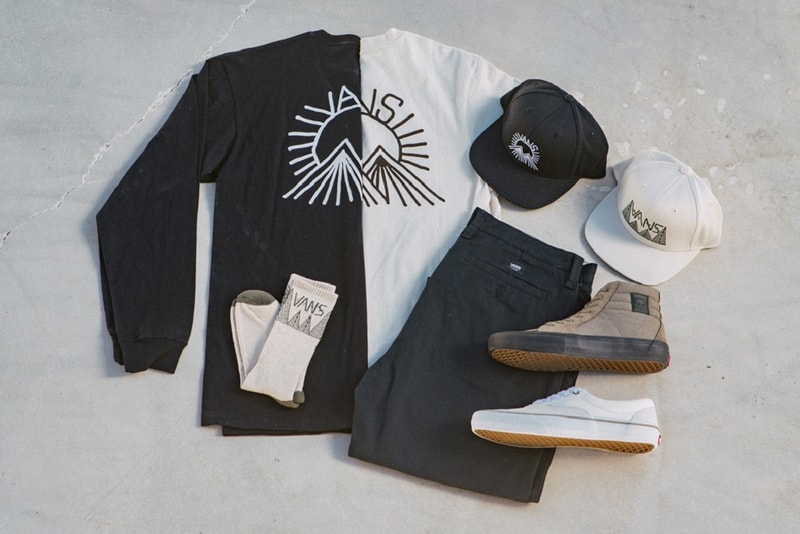 Vans BMX Dakota Roche For The Search Collection sk8 hi era pro torrey jacket t shirt long sleeve chino stretch pant socks suede white olive