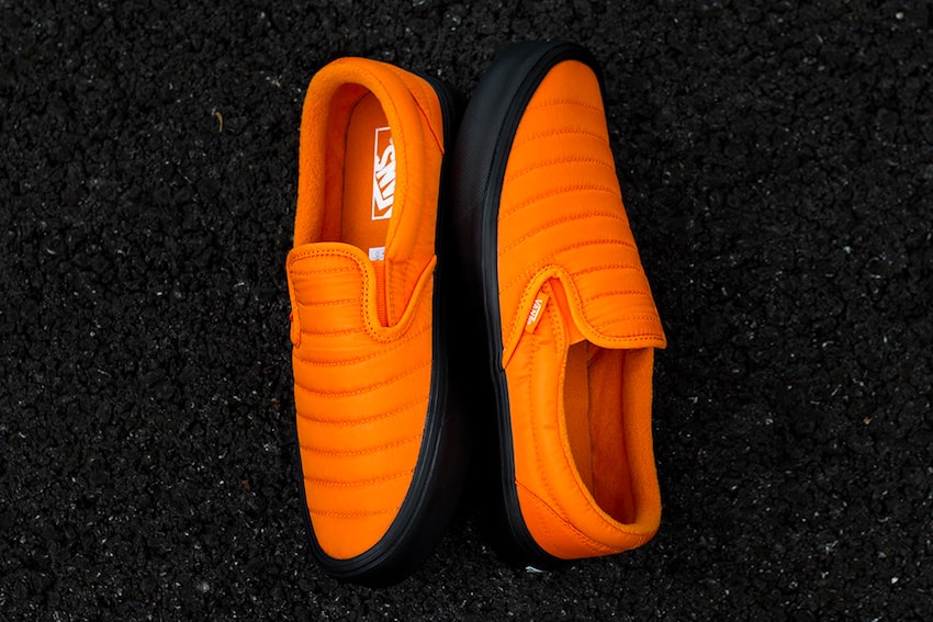 Vans Slip On Lite Quilted Russett Orange Release Ultra Cush Black