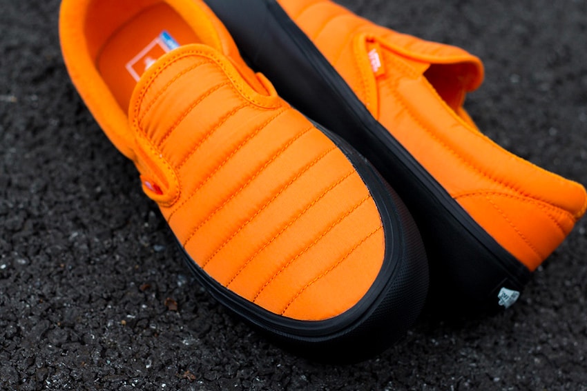 Vans Slip On Lite Quilted Russett Orange Release Ultra Cush Black