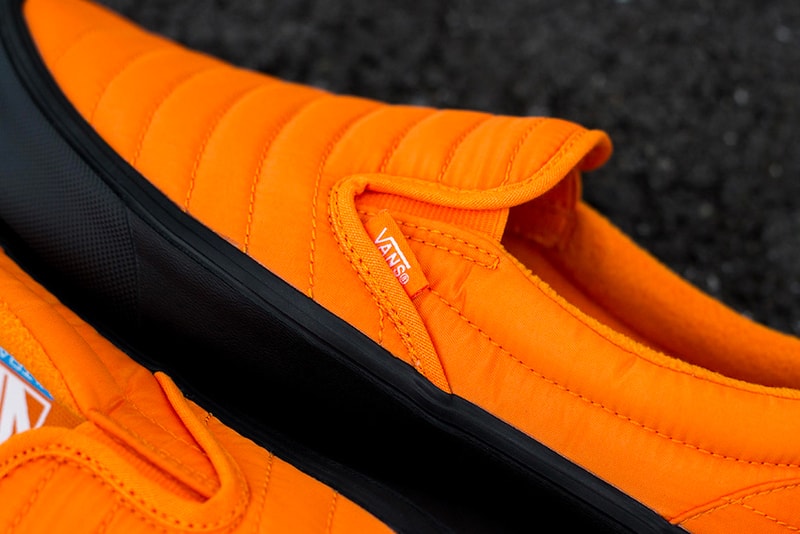 Vans Slip On Lite Quilted Russett Orange Release Ultra Cush Black