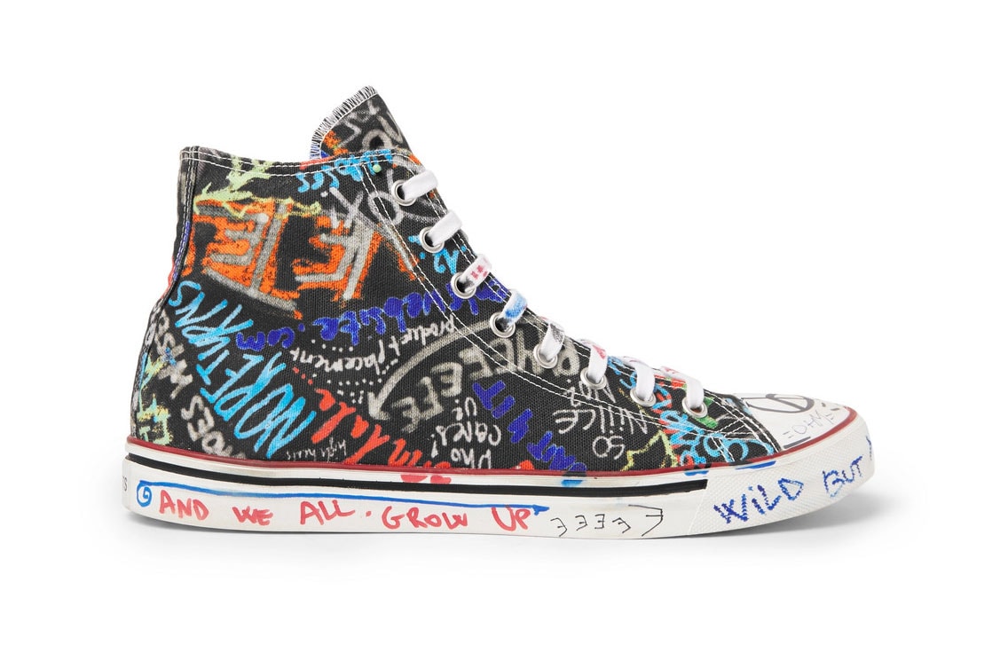 Vetements all-over logo canvas high-top sneakers - VETEMENTS