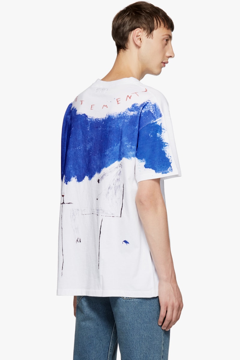 vetements fall winter 2018 tee shirt White Elephant Red Sun T-Shirt graphic scribble doodle 490 usd buy purchase sale design children