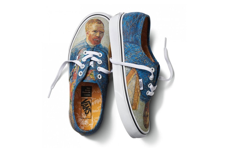 vincent van gogh museum vans collaboration artwork authentic self portait print blue orange sneaker shoe