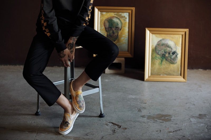 vincent van gogh museum Vans collaboration release date lookbook official drop release date cop buy purchase sale sell skull flower floral bomber long sleeve short tee shirt sneaker old skool slip on sk8 hi authentic self portrait amsterdam august 3 2018