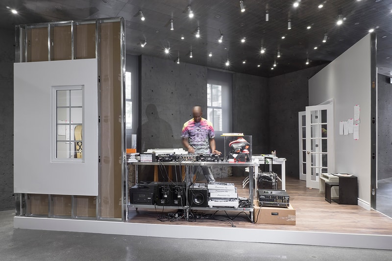 Virgil Abloh CUTTING ROOM FLOOR SSENSE Exhibit july 2018 studio inside recreate customize nike presto rimowa air force 1 rimowa exclusive collaboration signed