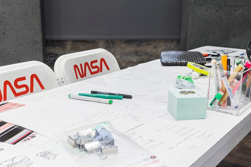 Virgil Abloh CUTTING ROOM FLOOR SSENSE Exhibit july 2018 studio inside recreate customize nike presto rimowa air force 1 rimowa exclusive collaboration signed