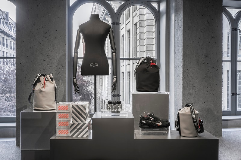 Virgil Abloh CUTTING ROOM FLOOR SSENSE Exhibit july 2018 studio inside recreate customize nike presto rimowa air force 1 rimowa exclusive collaboration signed
