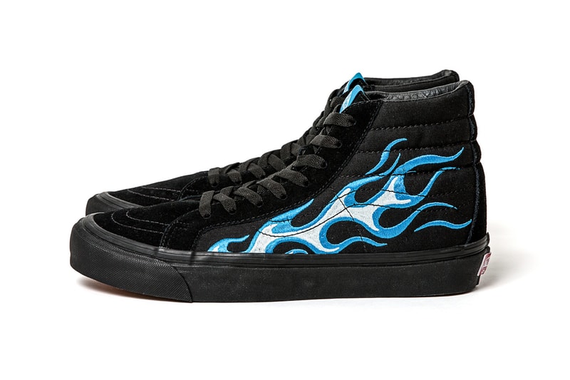 WTAPS vans vault collaboration flames crocodile pattern print leather suede canvas navy green black blue old skool sk8 hi era LX japan skate sneaker shoe drop release date buy info purchase leak teaser july 7 21 2018 half cab digital camouflage