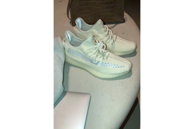 Kim Kardashian Delivers Another Look at the Clear-Striped YEEZY 350