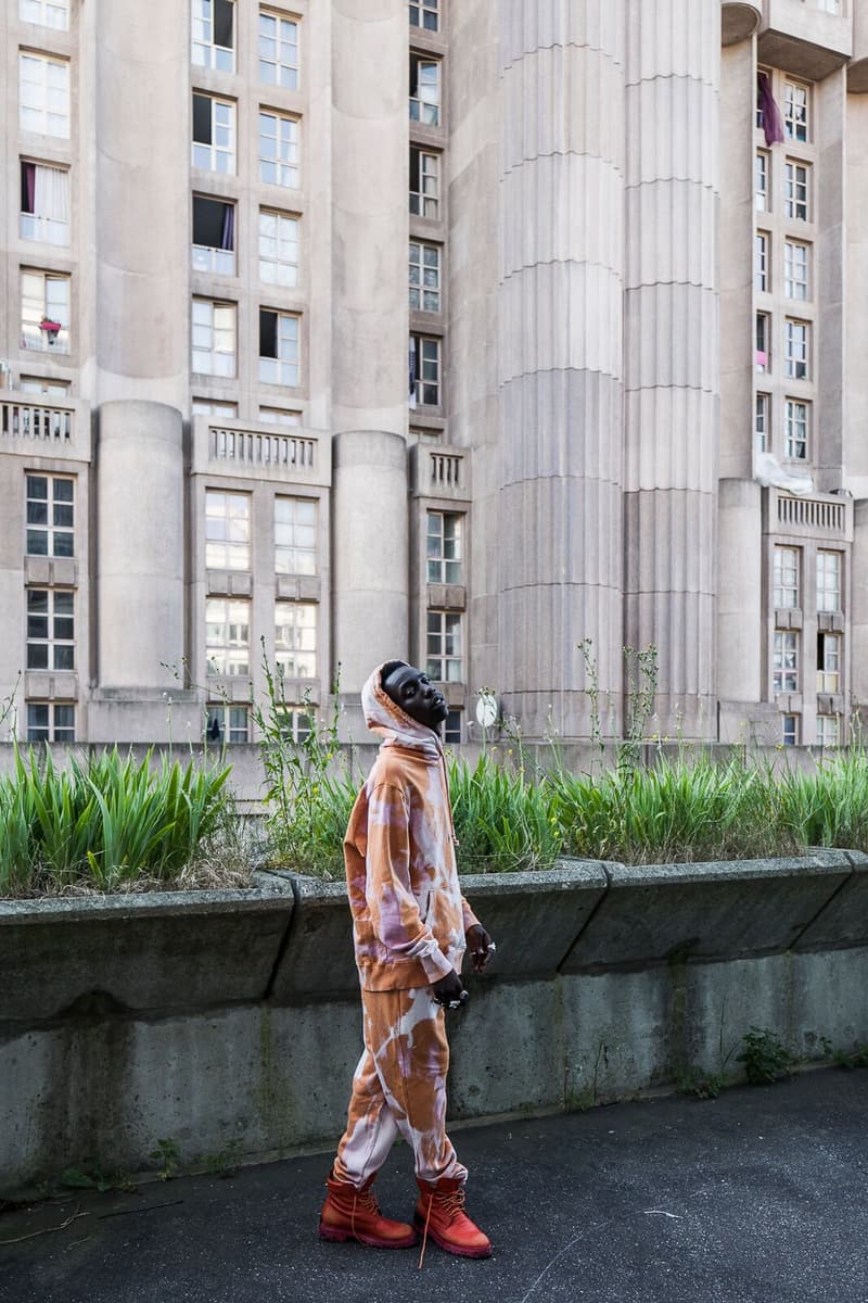 Lookbook 424 ARMES 2018 Collection collaboration red yellow brown orange denim jacket pants hoodie sweatshirt bleached thomas koenig