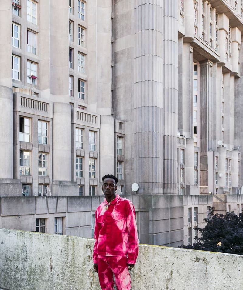 Lookbook 424 ARMES 2018 Collection collaboration red yellow brown orange denim jacket pants hoodie sweatshirt bleached thomas koenig