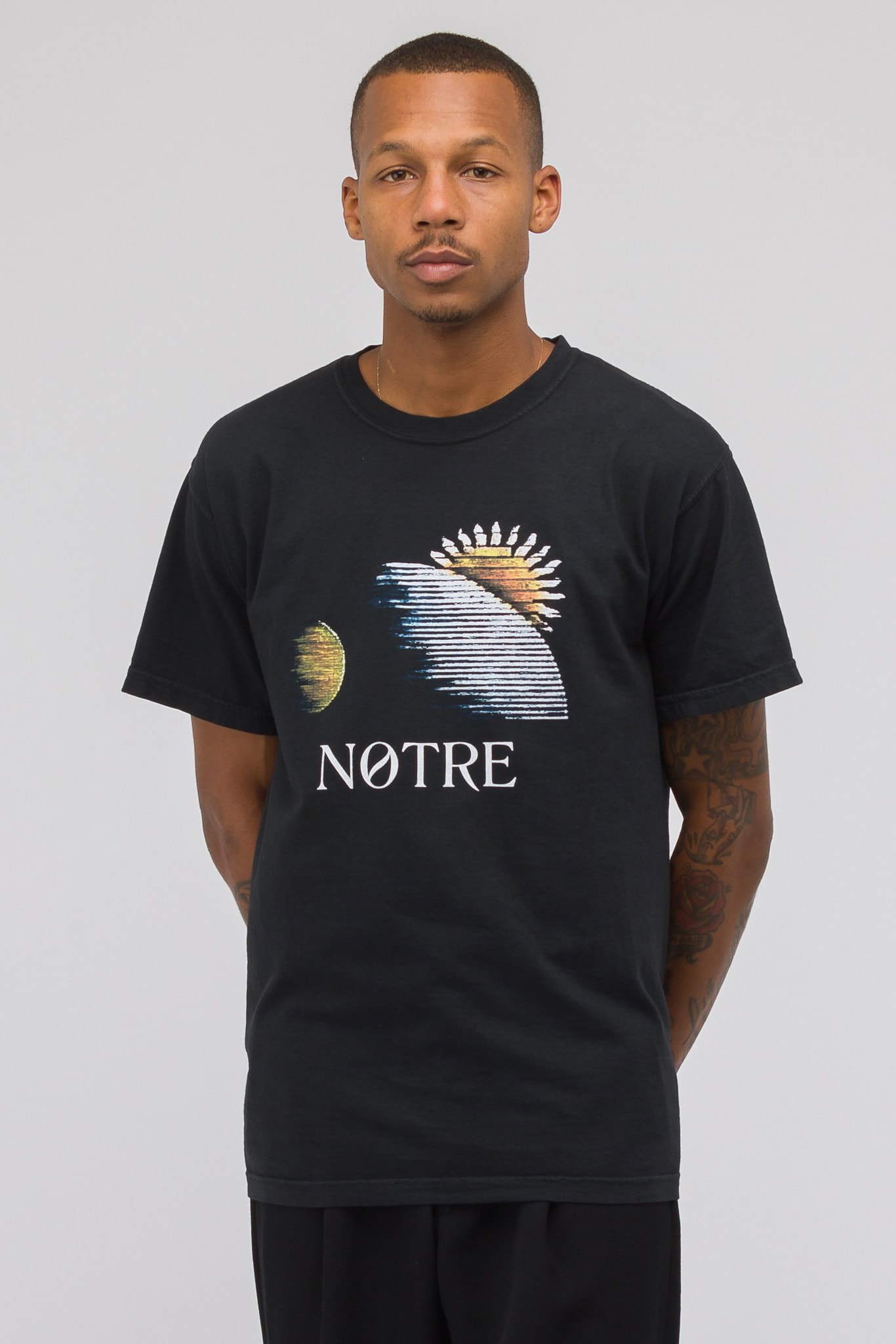 Notre private label tee shirt drop 1 first collection release drop tie dye print embroidery chuck berry
