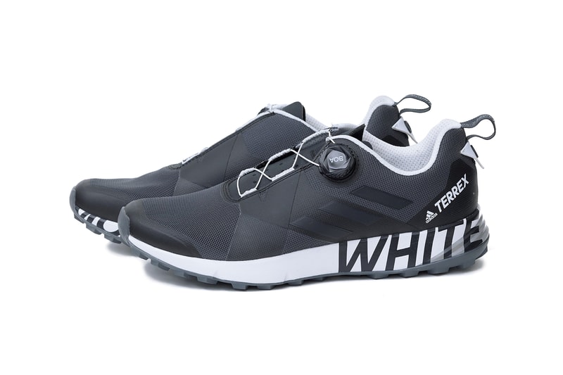 white mountaineering adidas terrex sneakers boa khaki green black white branding logo boa system lace trail shoe drop release date collaboration fall winter 2018 collection august 11 2018 japan web store purchase sale sell debut