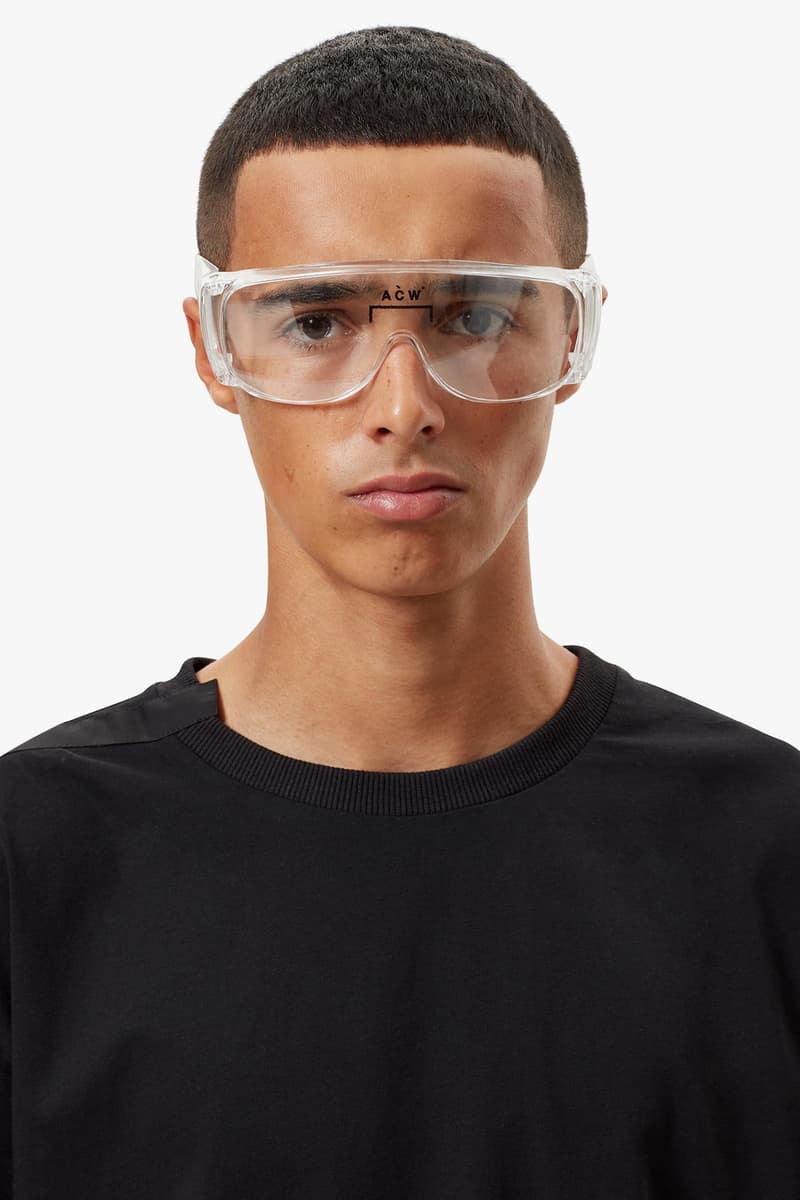 A-COLD-WALL* Protective Equipment Capsule Collection Noise Reduction Earplug Units Heavy Duty Acetate Glasses Clear Lens Dust Resistant Face Mask ACW* Fashion Brand
