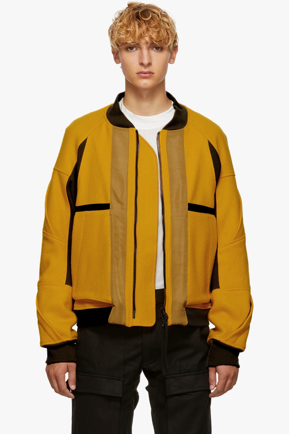 Abasi Rosborough fall winter 2018 ssense exclusive limited 10 pieces flight jacket yellow wool technical new york america outerwear