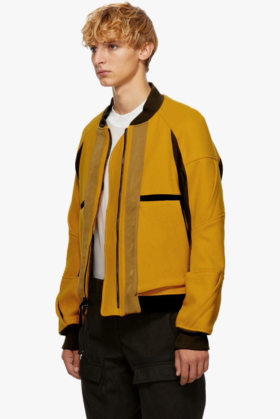 Abasi Rosborough fall winter 2018 ssense exclusive limited 10 pieces flight jacket yellow wool technical new york america outerwear