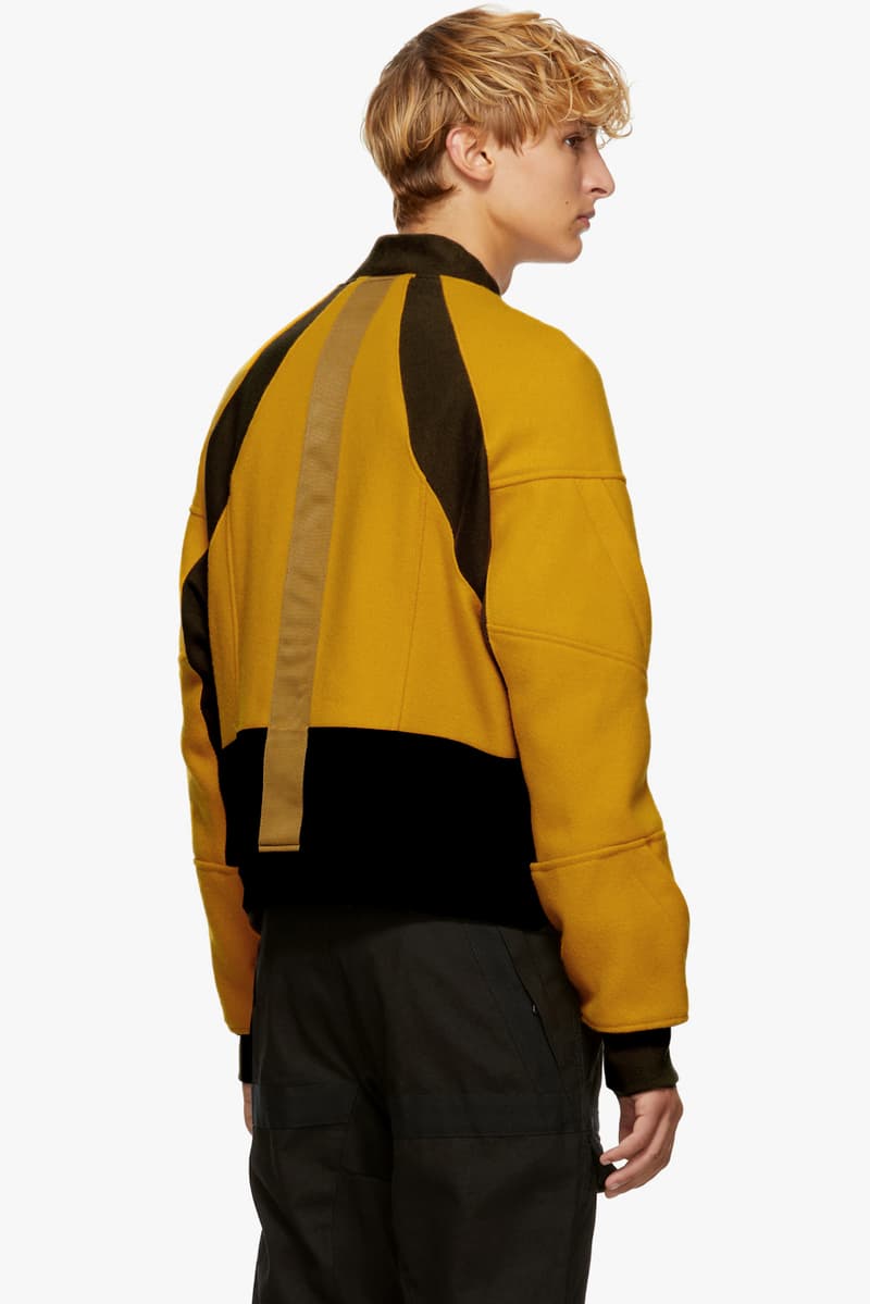 Abasi Rosborough fall winter 2018 ssense exclusive limited 10 pieces flight jacket yellow wool technical new york america outerwear
