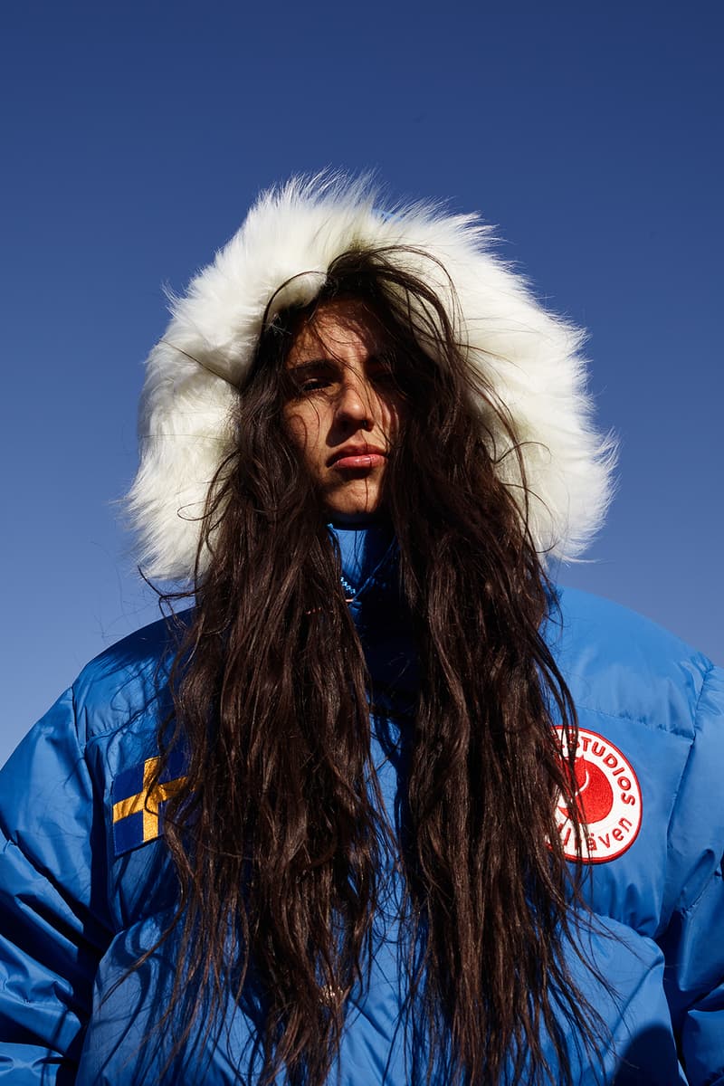 Acne Studios Fjällräven Collab Lookbook Collaboration Collection Fashion Clothing Cop Purchase Buy Available Soon Kanken Hiking Exploration Backpack T-shirt Coat Jacket Trousers Zip Shorts Sleeping Bag Camouflage Swedish