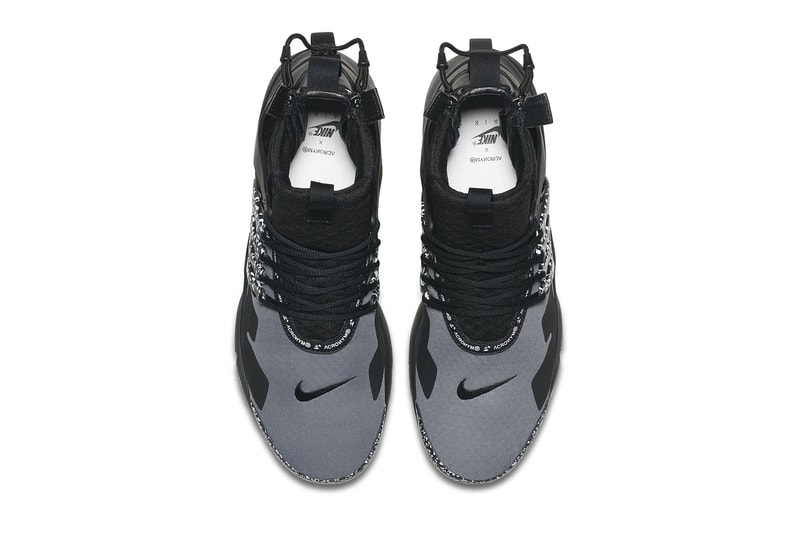 acronym nike air presto mid nike sportswear 2018 september racer pink photo blue white black footwear colorway houndstooth pattern