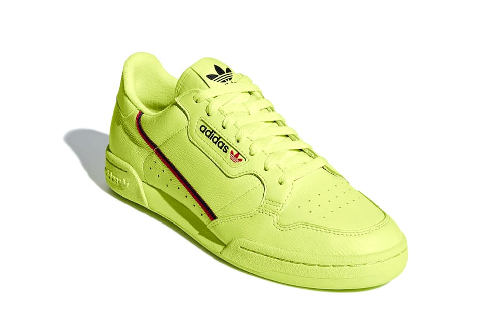 adidas continental lime green