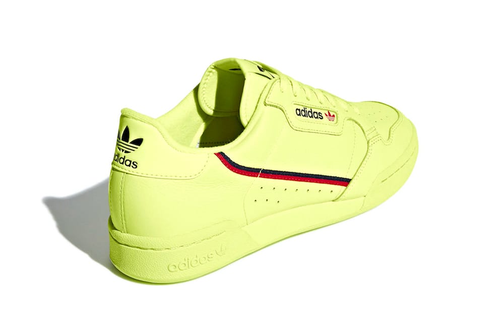 adidas originals continental 80's trainers in semi frozen yellow