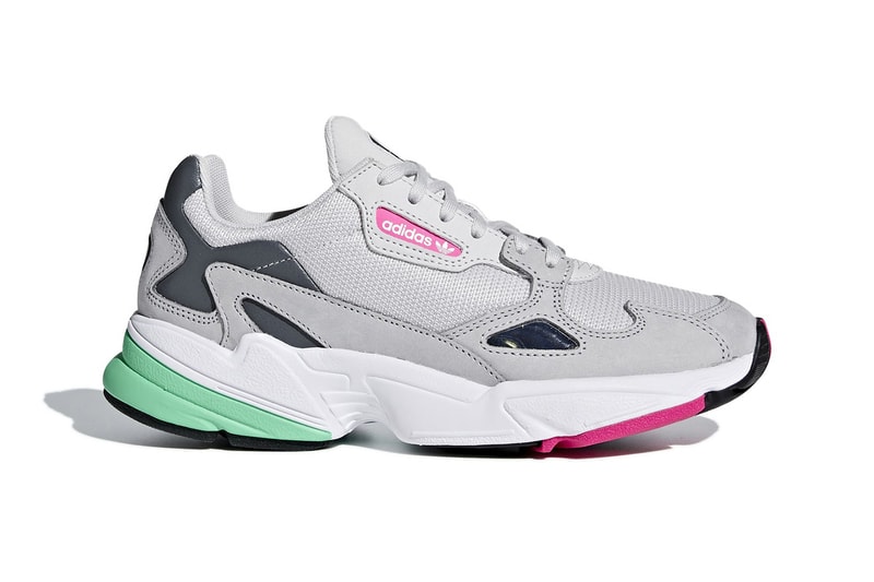 adidas falcom wmns womens sneaker grey black colorways new august 9 2018 drop release date info F35269 blue green pink running retro design trainer footwear