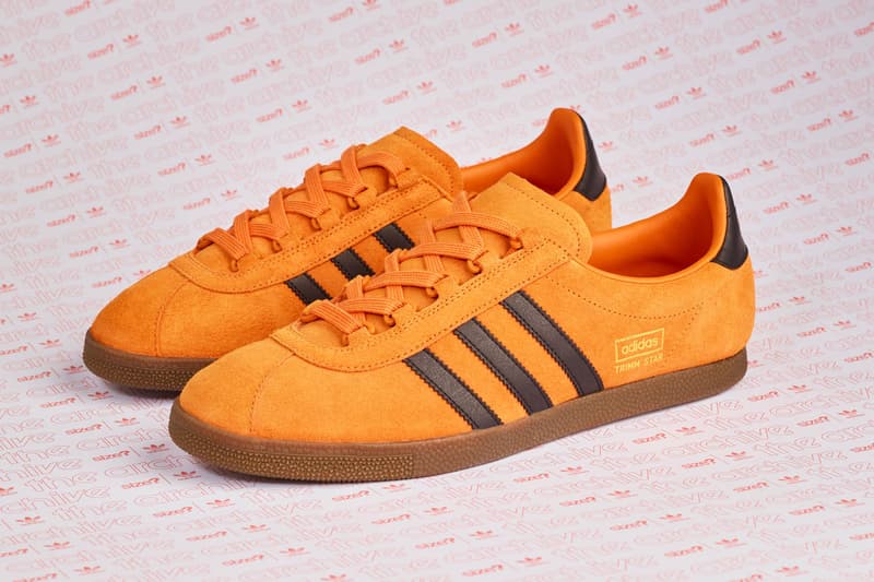 adidas Originals Archive Trimm Star Pumpkin Sneaker Details Size? Official Collaboration Release Cop Purchase Buy Kicks Shoes Trainers Orange Vintage