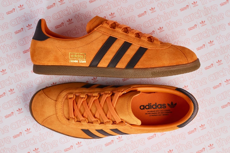 adidas Originals Archive Trimm Star Pumpkin Sneaker Details Size? Official Collaboration Release Cop Purchase Buy Kicks Shoes Trainers Orange Vintage