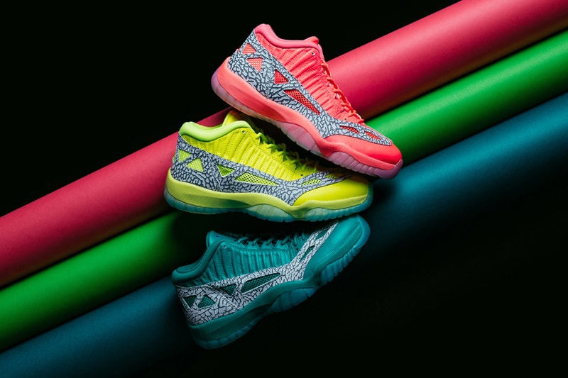 Air Jordan 11 Low IE Highlighter Pack jordan brand release info volt crimson flash rio teal
