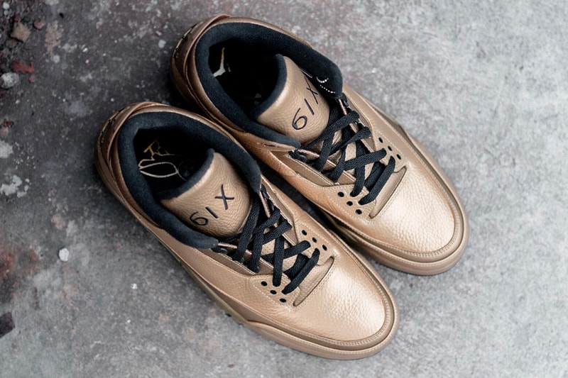 Air Jordan 3 x OVO "6IX" Gold Sneaker Details Rare Unreleased Shoes Sneakers Kicks Trainers Footwear