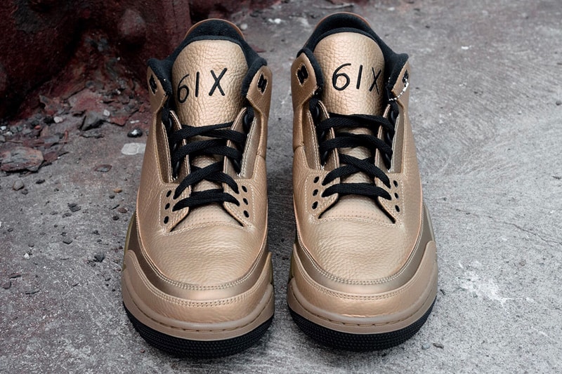 Air Jordan 3 x OVO "6IX" Gold Sneaker Details Rare Unreleased Shoes Sneakers Kicks Trainers Footwear