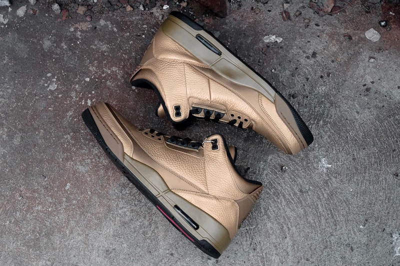 Air Jordan 3 x OVO "6IX" Gold Sneaker Details Rare Unreleased Shoes Sneakers Kicks Trainers Footwear